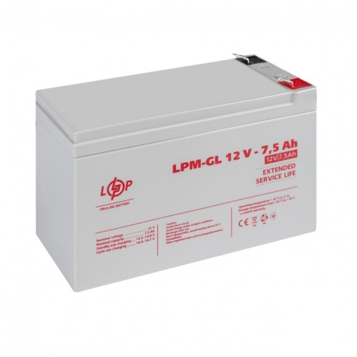 Акумуляторна батарея 7.5 Ah/12V LogicPower LPM-GL (6562)